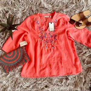 NWT CLEARANCE Dana Buchman Embroidered Cover up